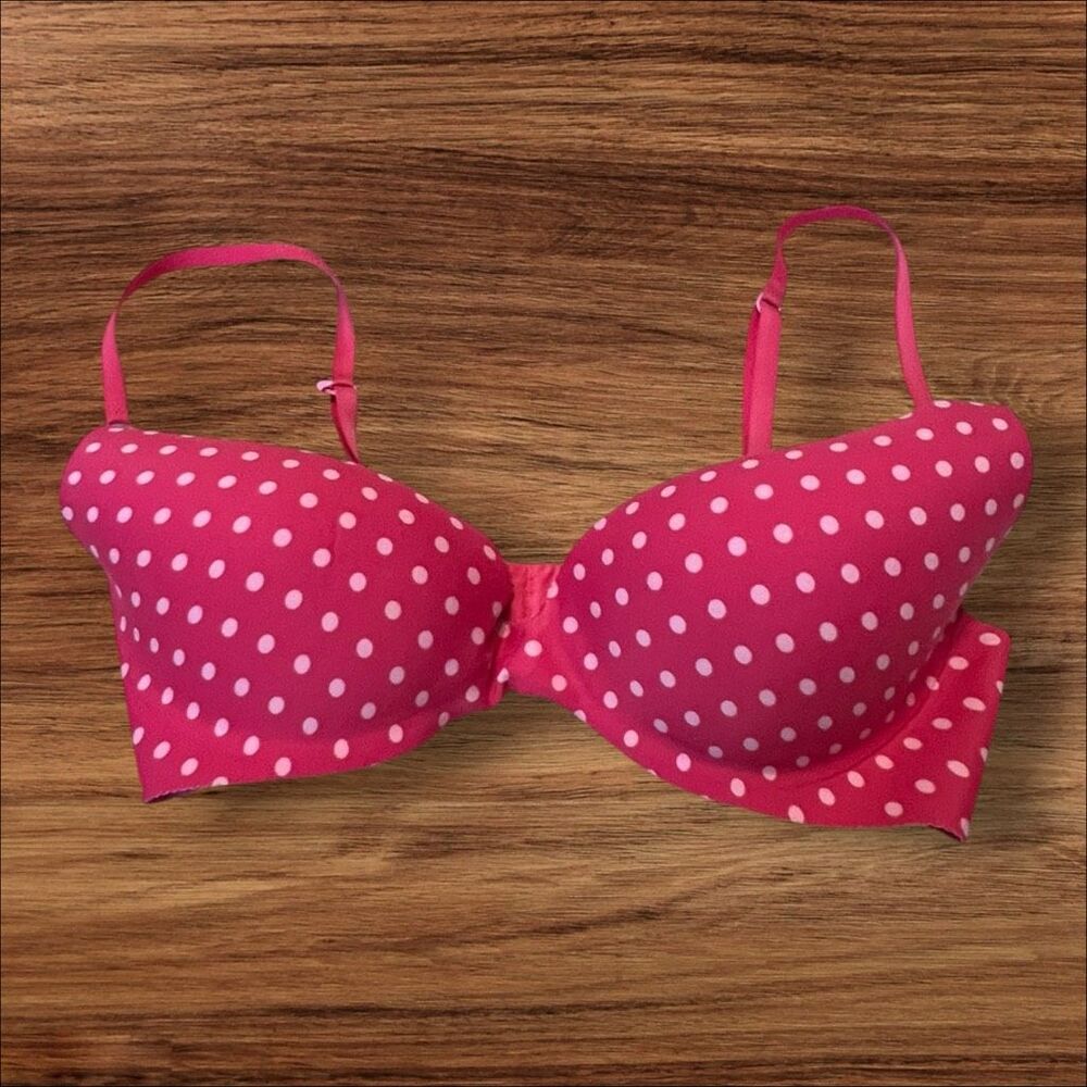 Victoria’s Secret Perfect One Pink Polka Dot Push Up Bra 36C